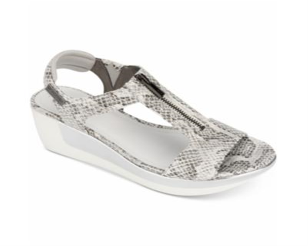 Kenneth Cole Reaction Women's Pepea Zip Wedge Sandals White Size 5 M