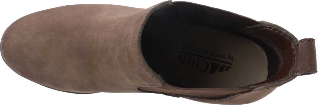 White Mountain Women's Stretch Gore Comfort Percy Round Toe Wedge Leather Booties Brown Size 9.5 M