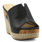 Adrienne Vittadini Women's Cherli Platform Wedge Slide Black Size 10 M
