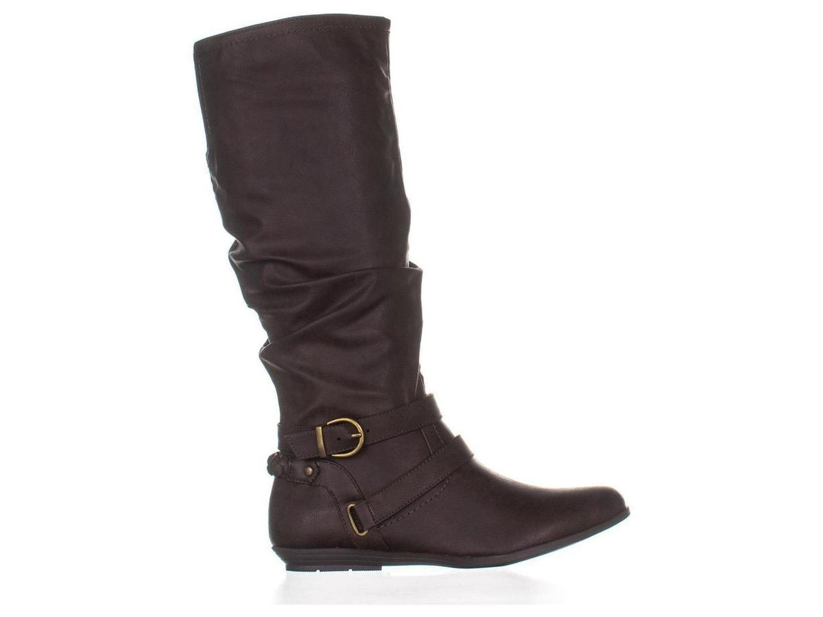 White Mountain Women's Fairfield Almond Toe Mid Calf Riding Boots Brown Size 6.5 M