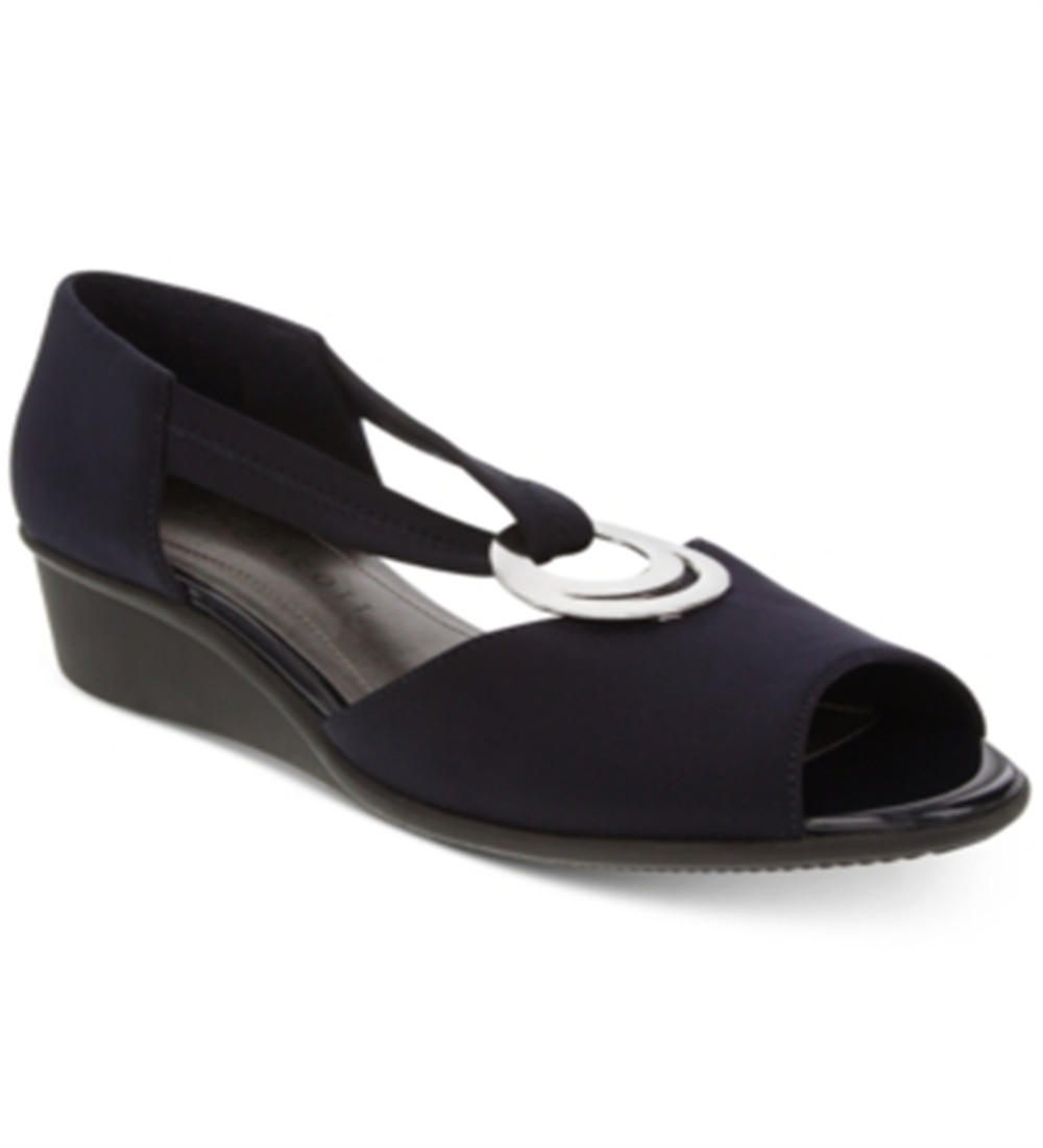 Karen Scott Women's Yolandah Open Toe Casual Platform Sandals Blue Size 7.5 M