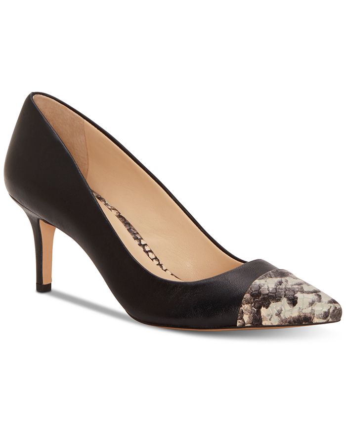 Enzo Angiolini Women's Donata Leather Pointed Toe Classic Pumps Black Size 9.5M