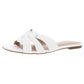 INC International Concepts Women's Padded Woven Breathable Gargi Square Toe Slip on White Size 8 M