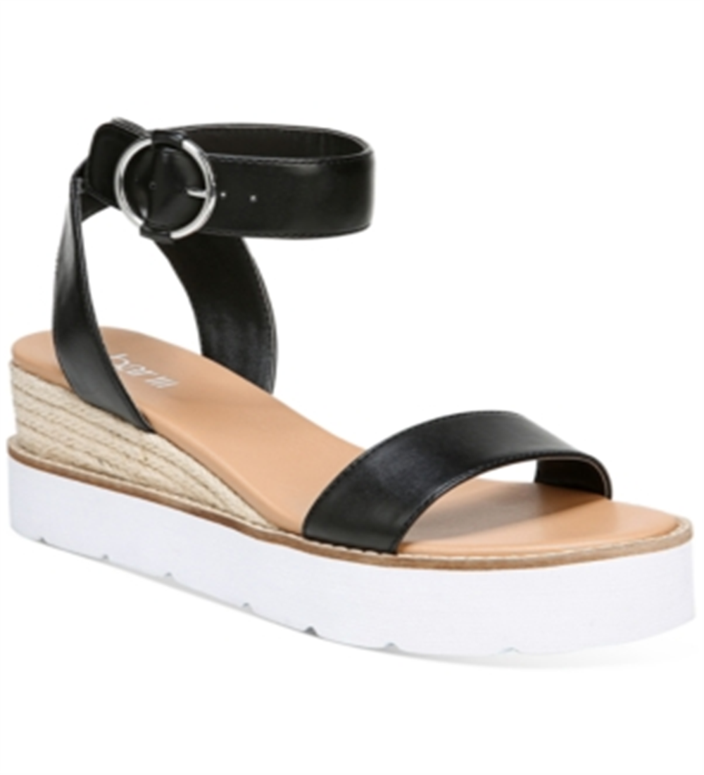 Bar III Women's Dessi Two Piece Flatform Wedge Sandals Black Size -5.5 M