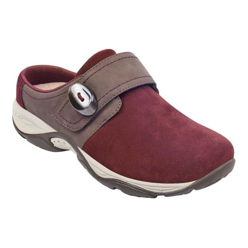 Easy Spirit Women's Strap Equip Suede Mule Shoes Red Size 6.5 M