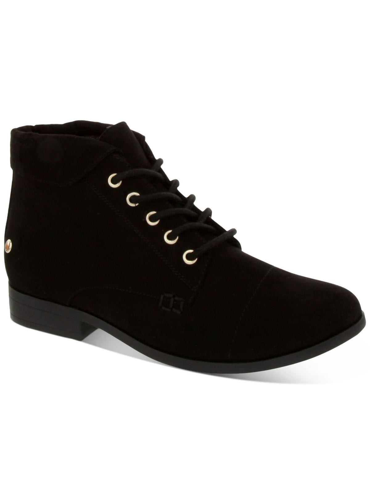 Charter Club Women's Round Toe Block Heel Lace-up Booties Black Size 9.5 M