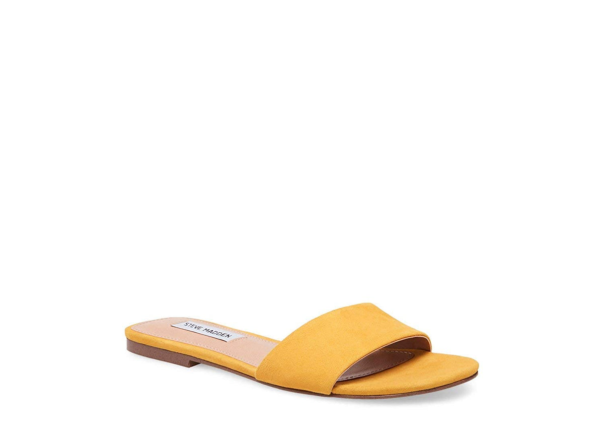 Steve Madden Women's BEV Mustard Suede Sandal Size 8
