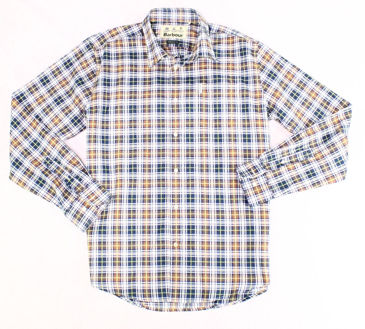 Barbour Men's Lund Thermo-tech Lund Plaid Shirt Brown Size XXL