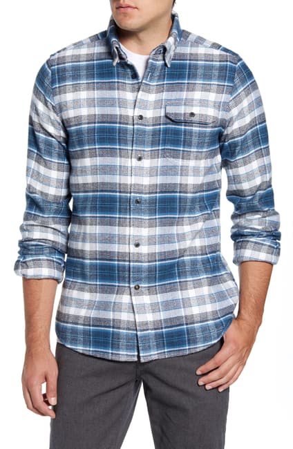 Barbour Men's Shoreham Men's Shirt Blue Steel Size Medium