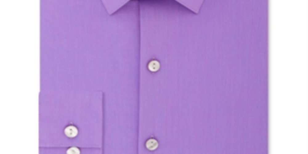 Kenneth Cole Reaction Men's All Day Flex Performance Stretch Solid Dress Shirt Thistle Purple Size 15X34-35