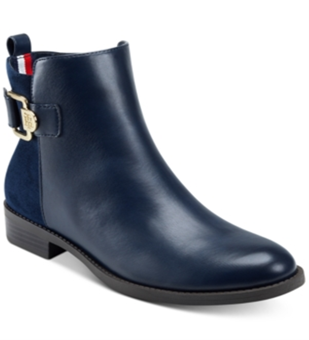 Tommy Hilfiger Women's Inella Mixed-Media Booties Dark Blue Size 5.5 M