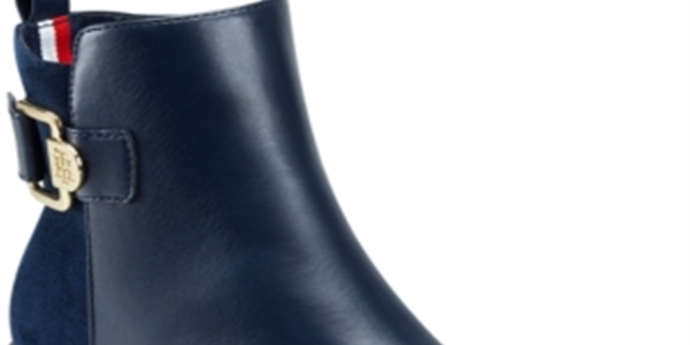 Tommy Hilfiger Women's Inella Mixed-Media Booties Dark Blue Size 5.5 M