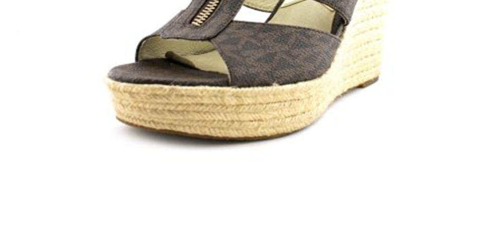 Michael Kors Women's Compense Damita Logo Sandale -Brown Size 10 M