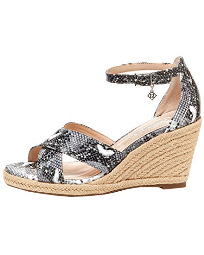 Nanette Lepore Women's Quirky Leather Peep Toe Casual Ankle Strap Sandals Gray Size 9