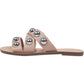 Marc Fisher Womens Bryte 2 Slip On Strappy Slide Sandals Beige Size 5 M