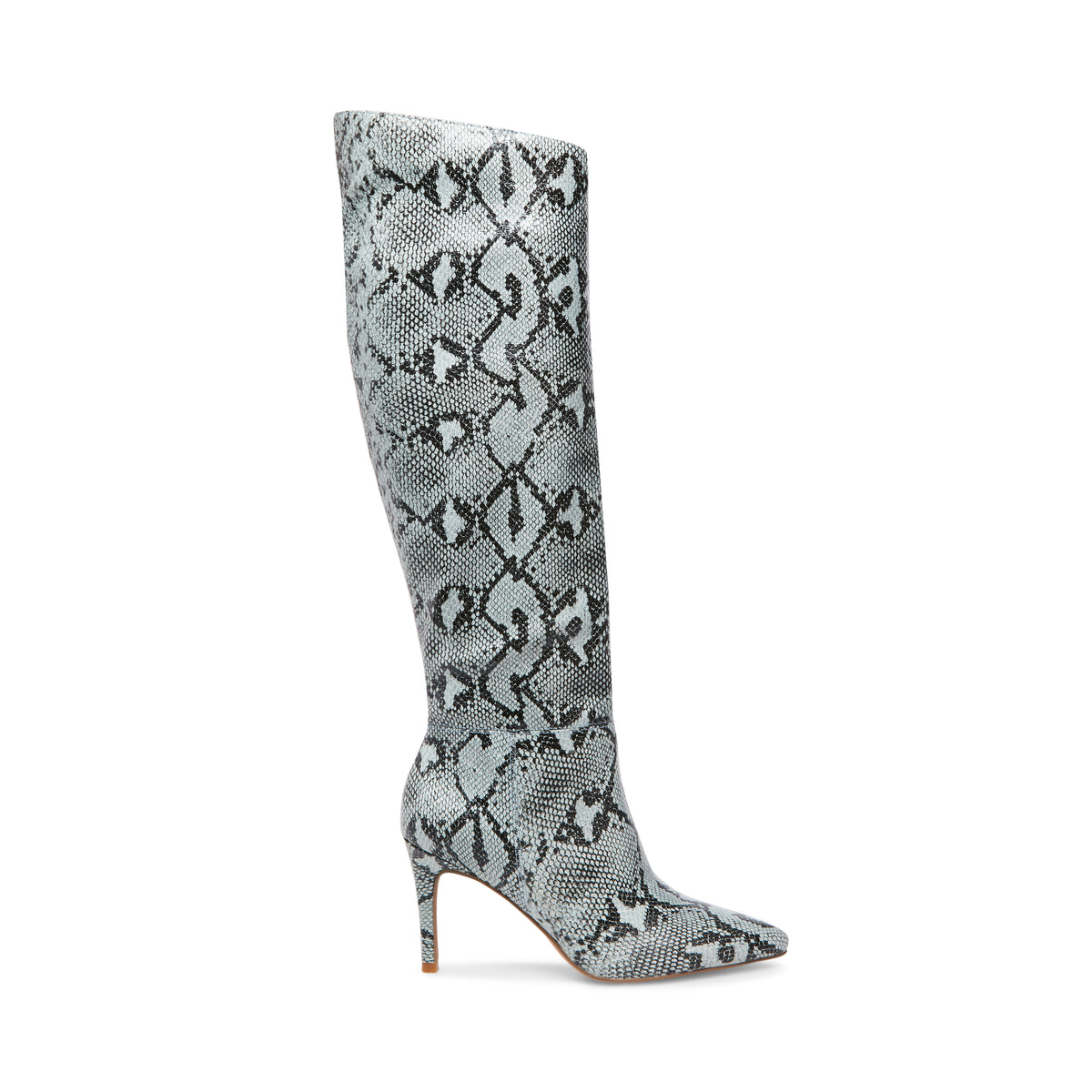 Steve Madden Women's Snakeskin Padded Kimari Pointed Toe Stiletto Boots  Blue Size 6.5 M