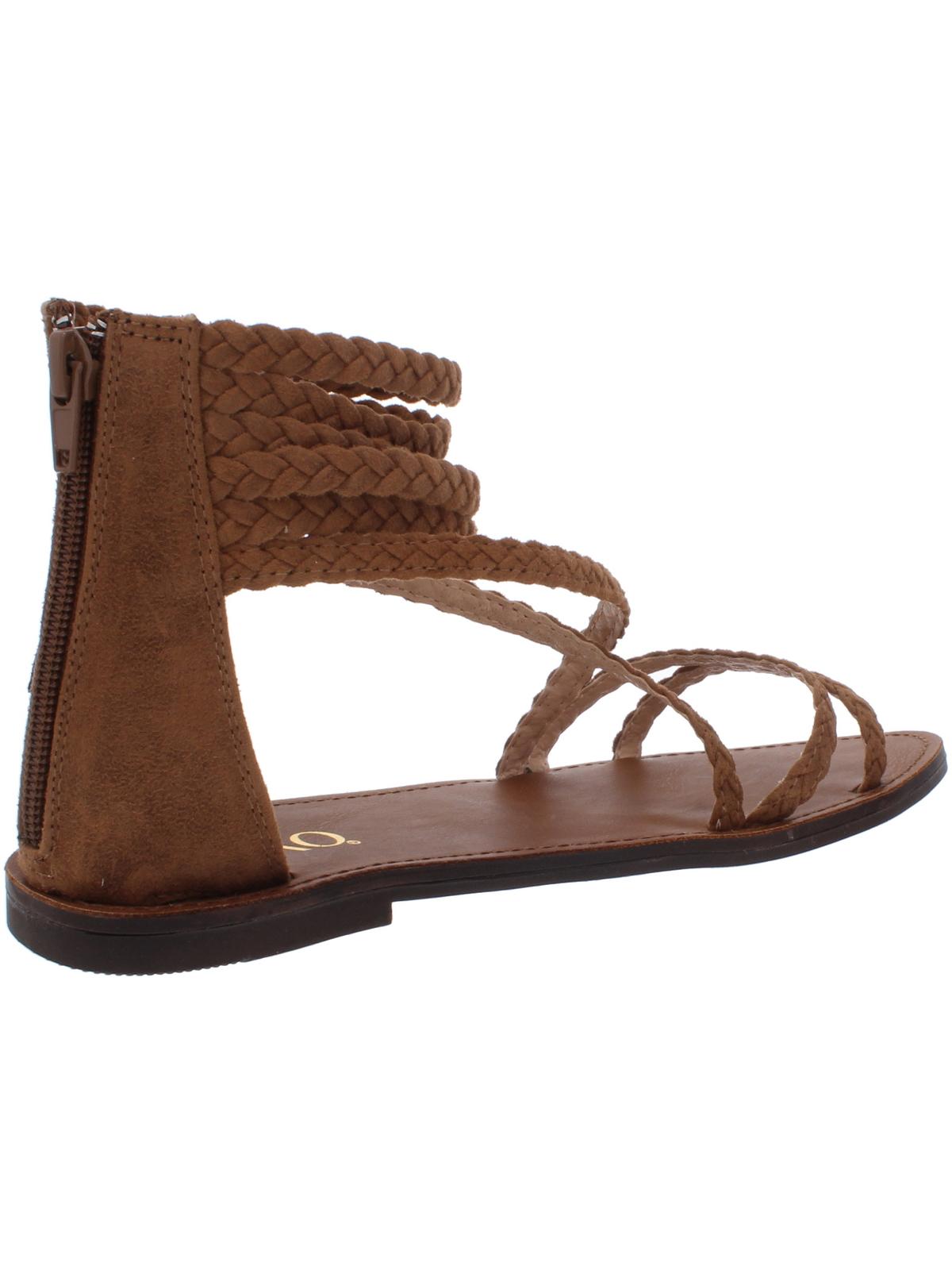 XOXO Women's Cancun Braided Flat Sandals Tan 8M