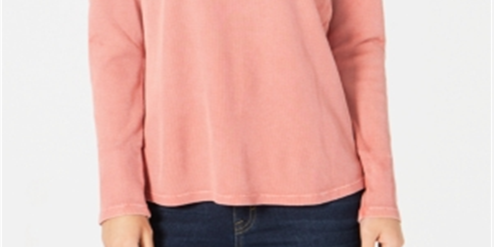Style & CO Women's  Long Sleeve Crew Neck TopOrange Size Petite XL