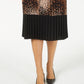Alfani Women's Printed Pleated MIDI Skirt Black Size Petite M