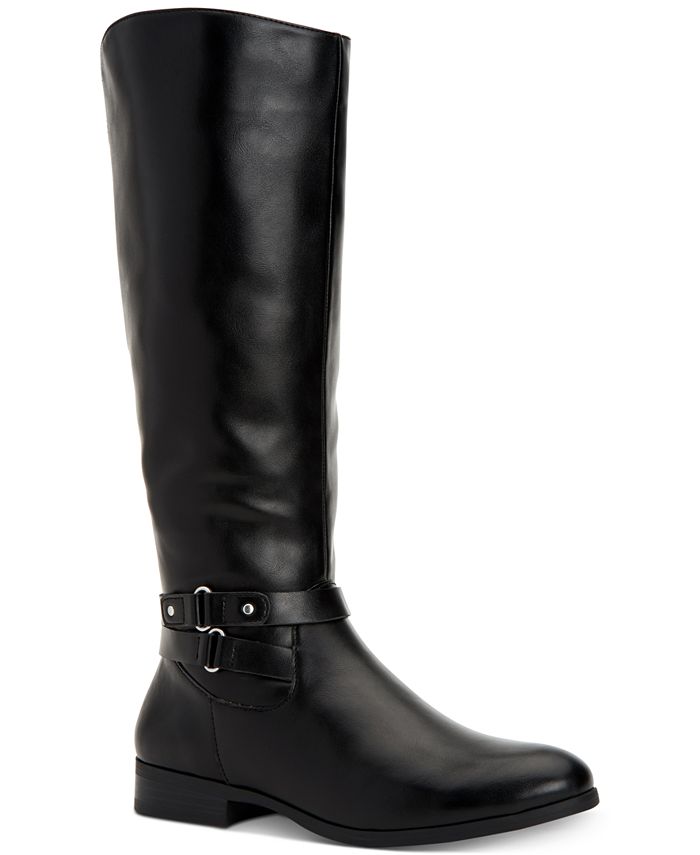 Style & Co Women's Kindell Wide Calf Riding Boots Gray Size 6.5M