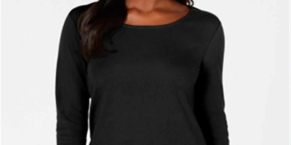 Karen Scott Women's Tulip Hem Top Black Size XX-Large