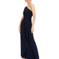 Adrianna Papell Women's One Shoulder Jersey Gown Blue Size 4