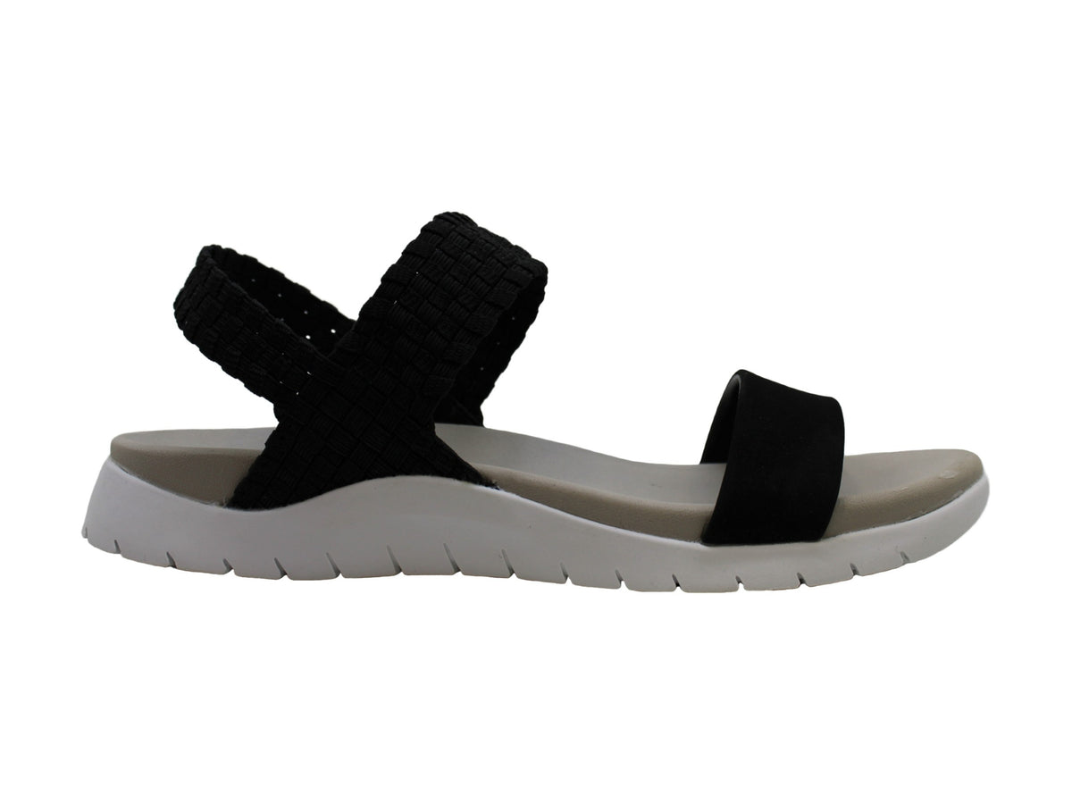 Ideology Women's Paxxton Fabric Open Toe Casual Slingback Sandals Black Size 9.5M