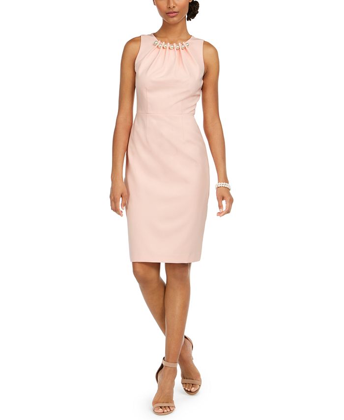 Harper Rose Women's Embellished Sheath Dress Pink Size 4