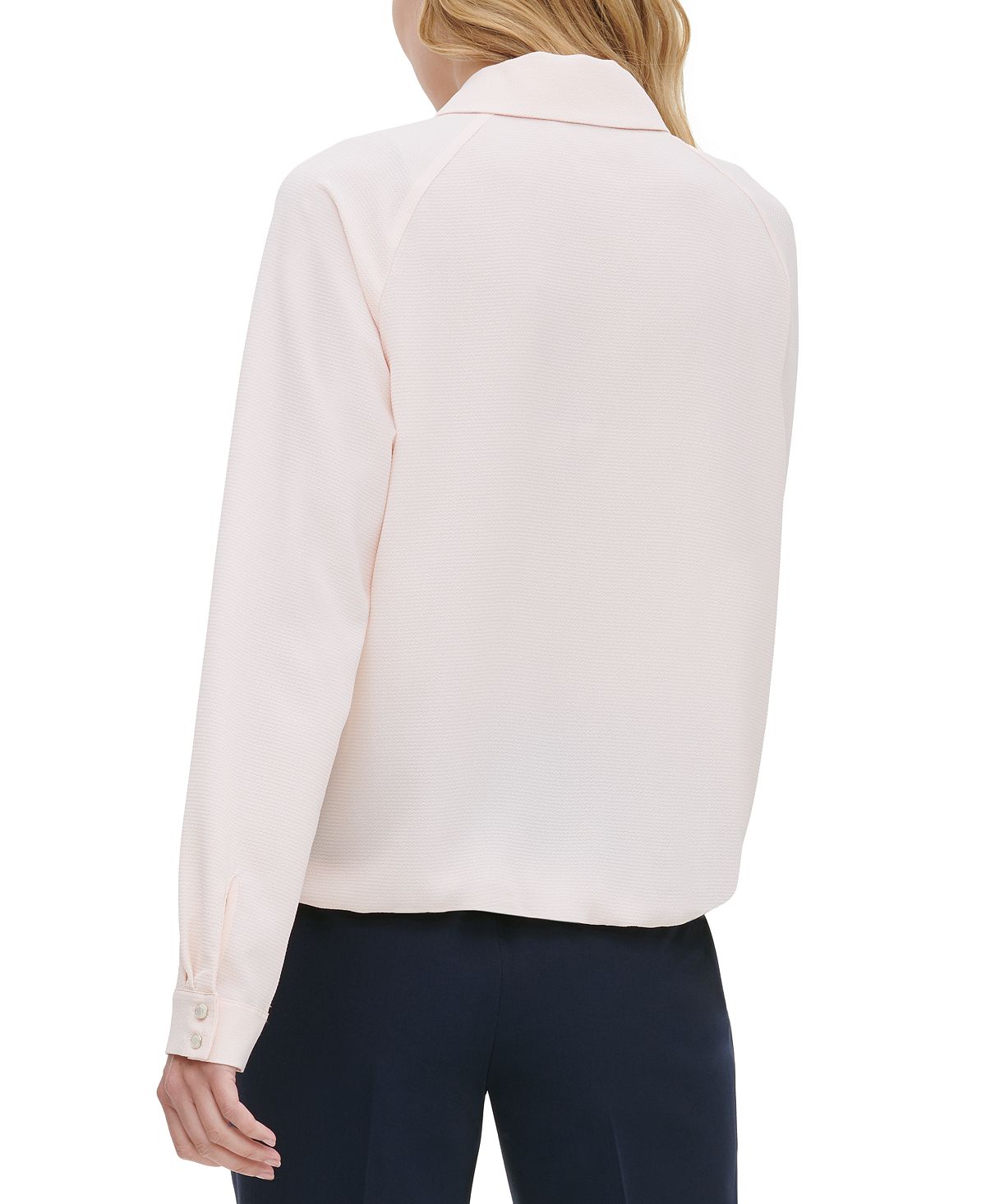 Tommy Hilfiger Women's Collared Bubble Hem Top White Size Small