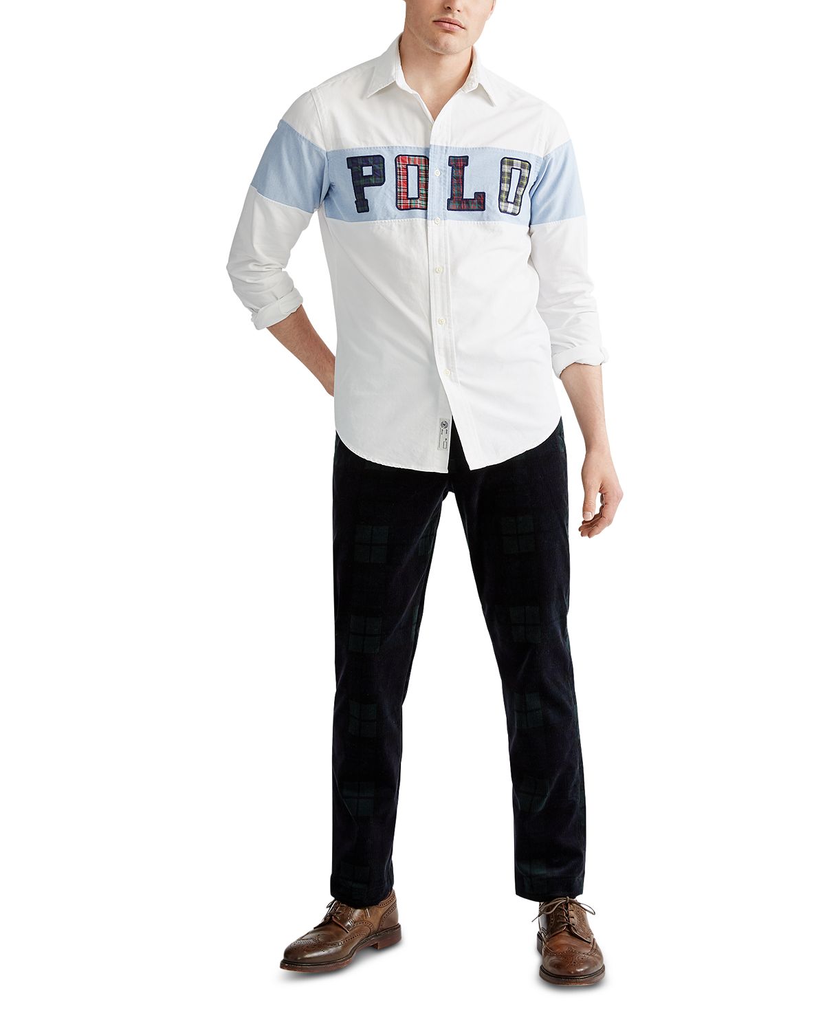 Ralph Lauren Men's Button Down Logo Shirt White Size Small