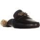 INC International Concepts Women's Gannie Leather Closed Toe Mules Black Size 6.5 M