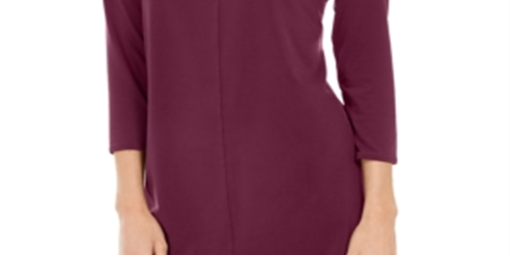 Alfani Women's 3/4 Sleeve Tunic Red Size X-Large
