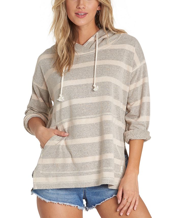 Billabong Women's Beach Dayz Hooded Sweatshirt Gray Size Medium