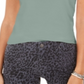 Style & Co Women's Scoop Neck T-Shirt Green Size X-Small