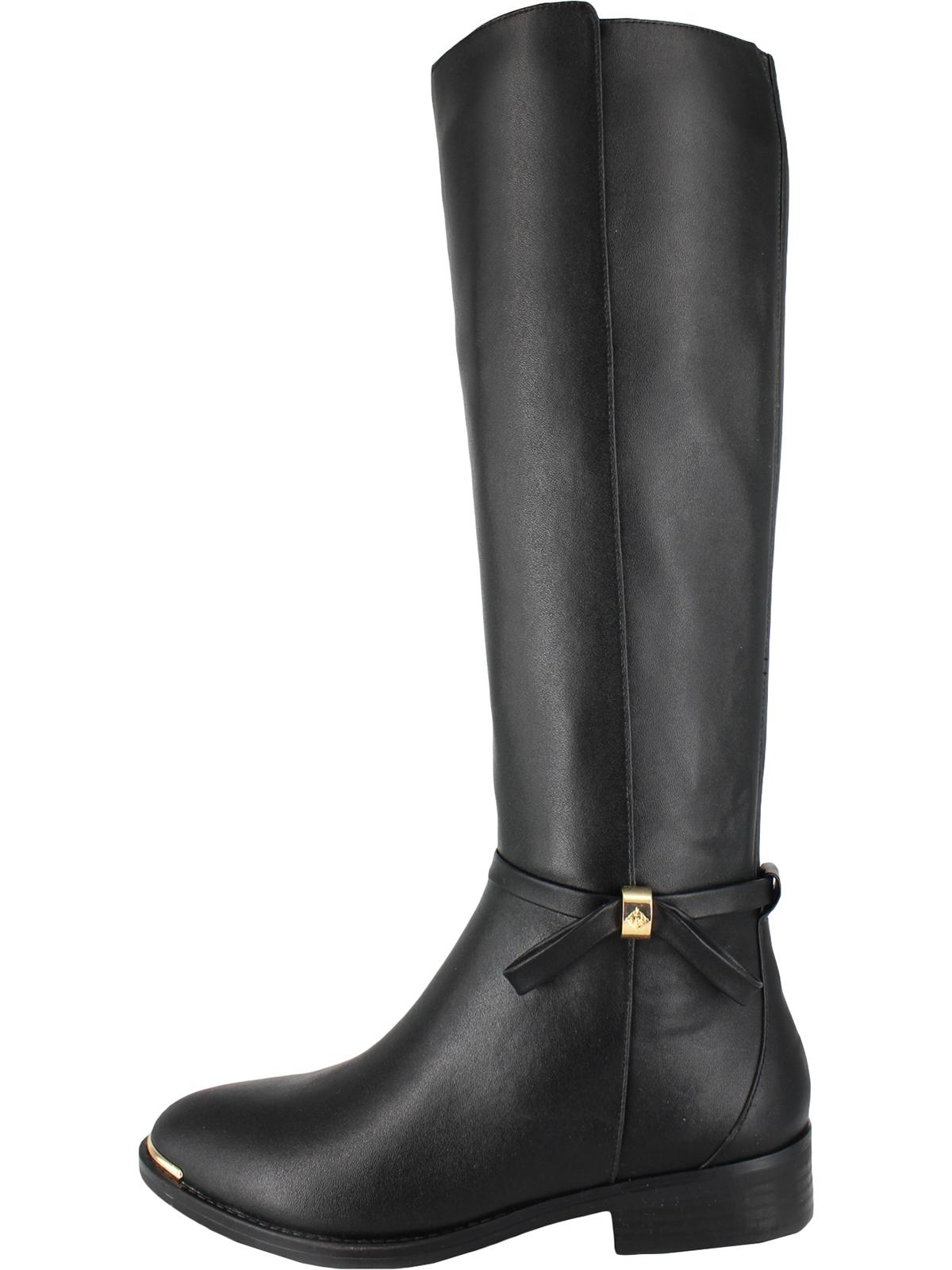 Nanette Lepore Women's Margaux Leather Pull on Riding Boots Black Size 8.5 M