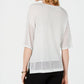 JM Collection Women's Novelty Stitch Pullover Sweater White Size Medium