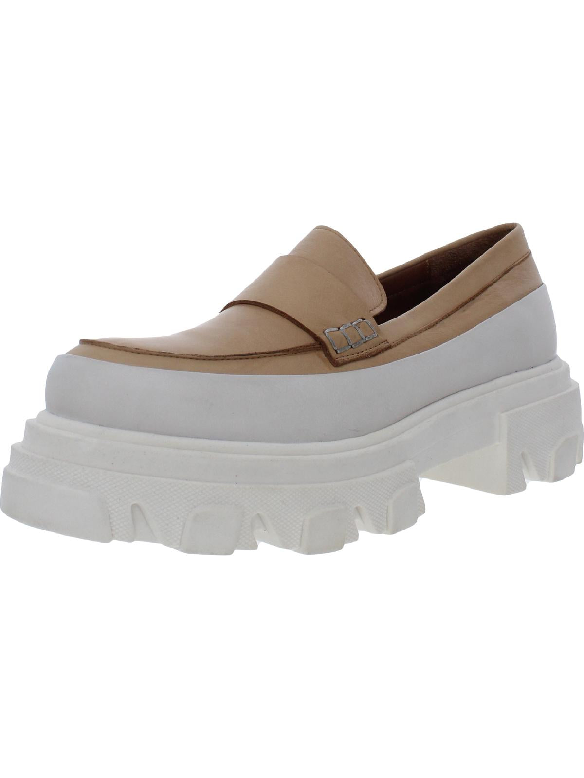 Steve Madden Women's Flossie Leather Slip on Loafers White Size 10 M