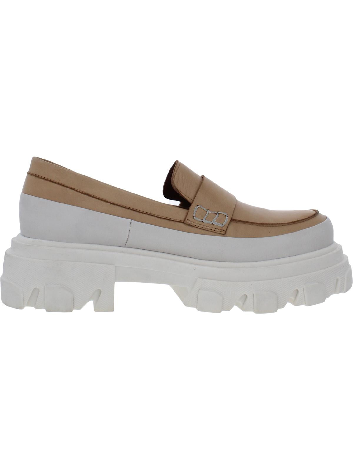 Steve Madden Women's Flossie Leather Slip on Loafers White Size 10 M