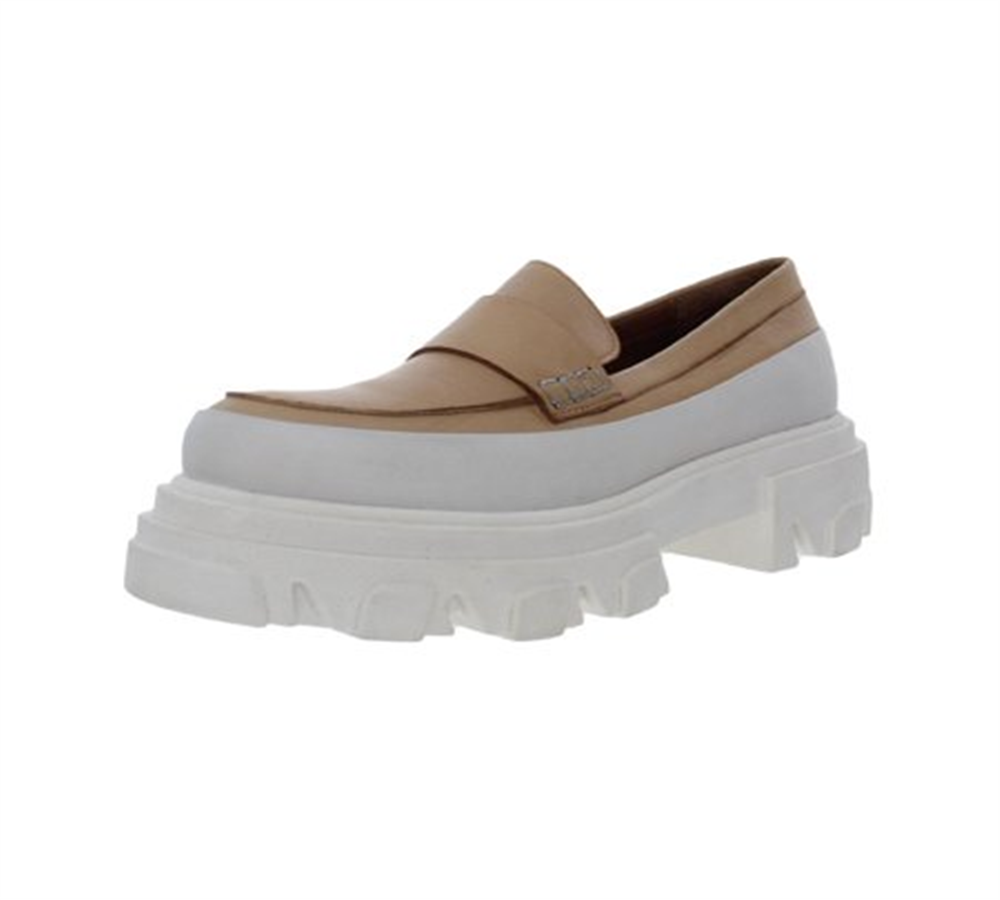 Steve Madden Women's Flossie Leather Slip on Loafers White Size 10 M