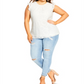 City Chic Women's Ornamental Top in White Size 18W