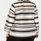 Kasper Women's Plus Shadow Stripe Jacket Black Size 14W