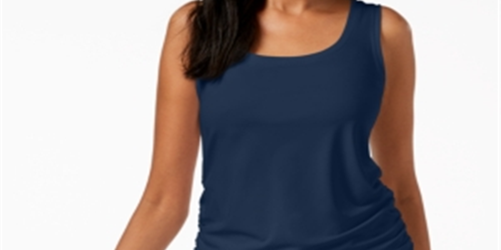 Alfani Women's Ruched Camisole Tank Top Blue Size Small