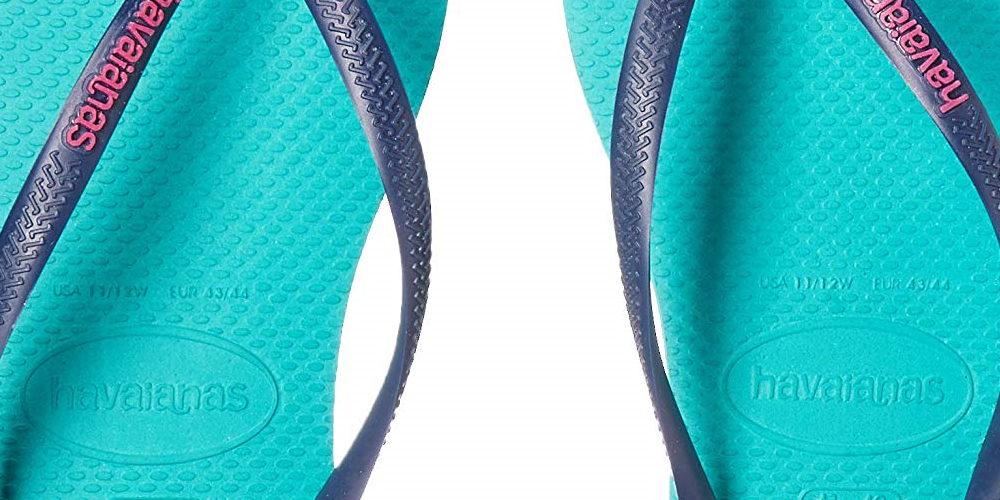 Havaianas Women's Slim Logo Pop up Sandal Green Size 9/10 W