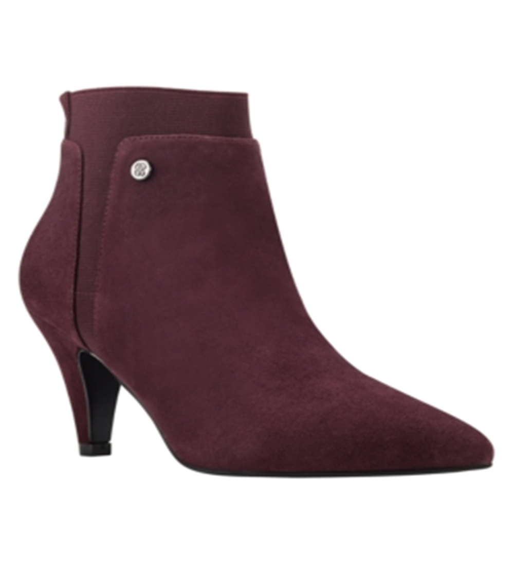 Bandolino Women's Bari Suede Pointed Toe Booties Red Size 8 M