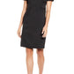 Anne Klein Women's Wide Neck Short Sleeve Shift Dress Black Size 8