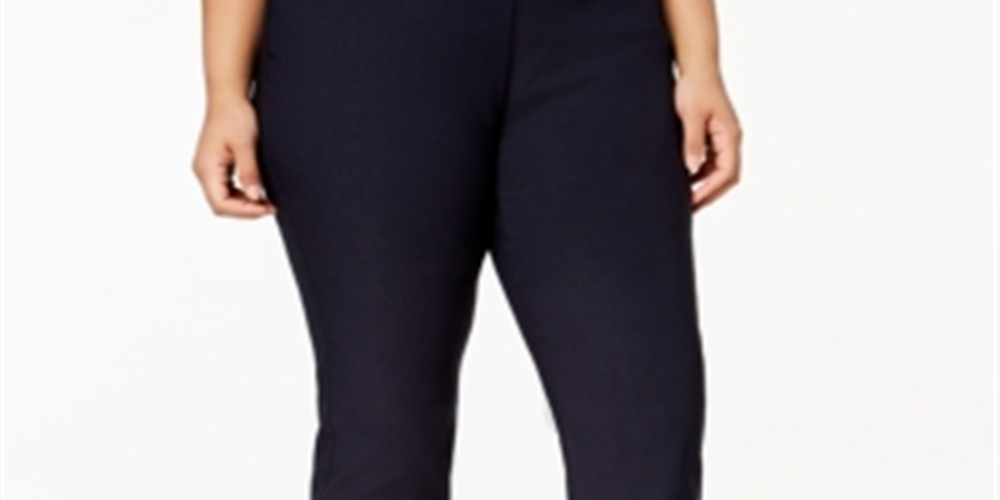 Charter Club Women's Cambridge Tummy Control Pull on Pants Blue Size 18W