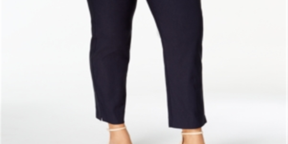Charter Club Women's Cambridge Tummy Control Pull on Pants Blue Size 18W