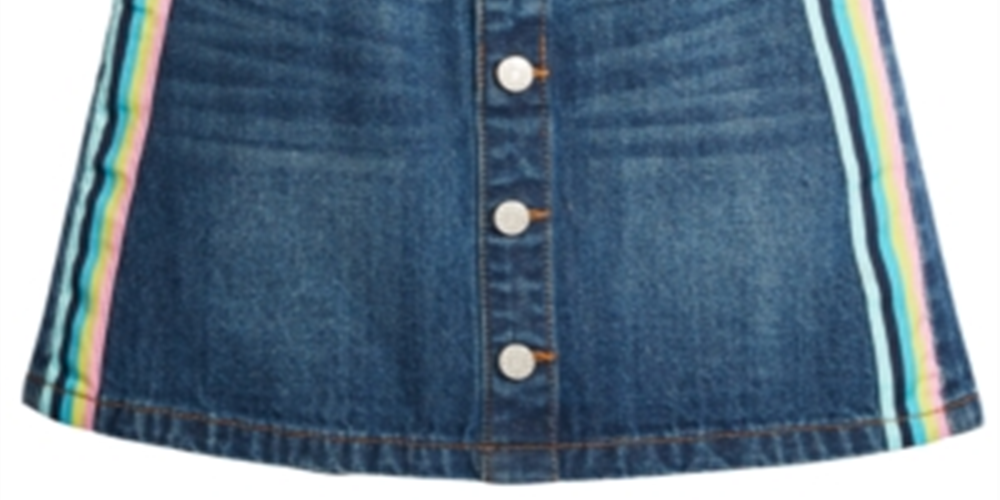 Epic Threads Big Girl's Cotton Striped Denim Skirt Blue Size 10