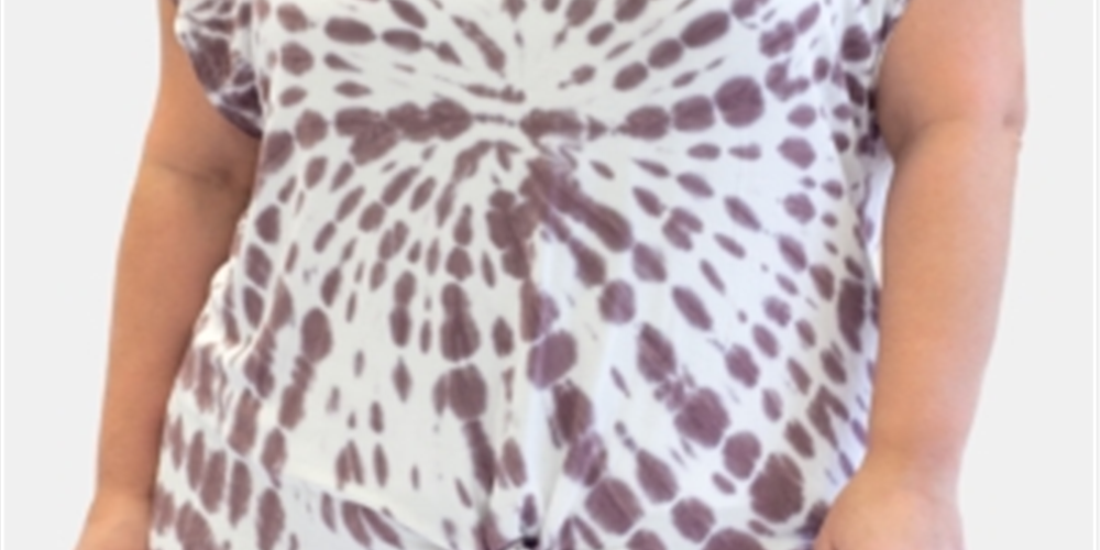 Nanette Lepore Women's Plus Tie Front Tie Dye T-Shirt White Size 1X