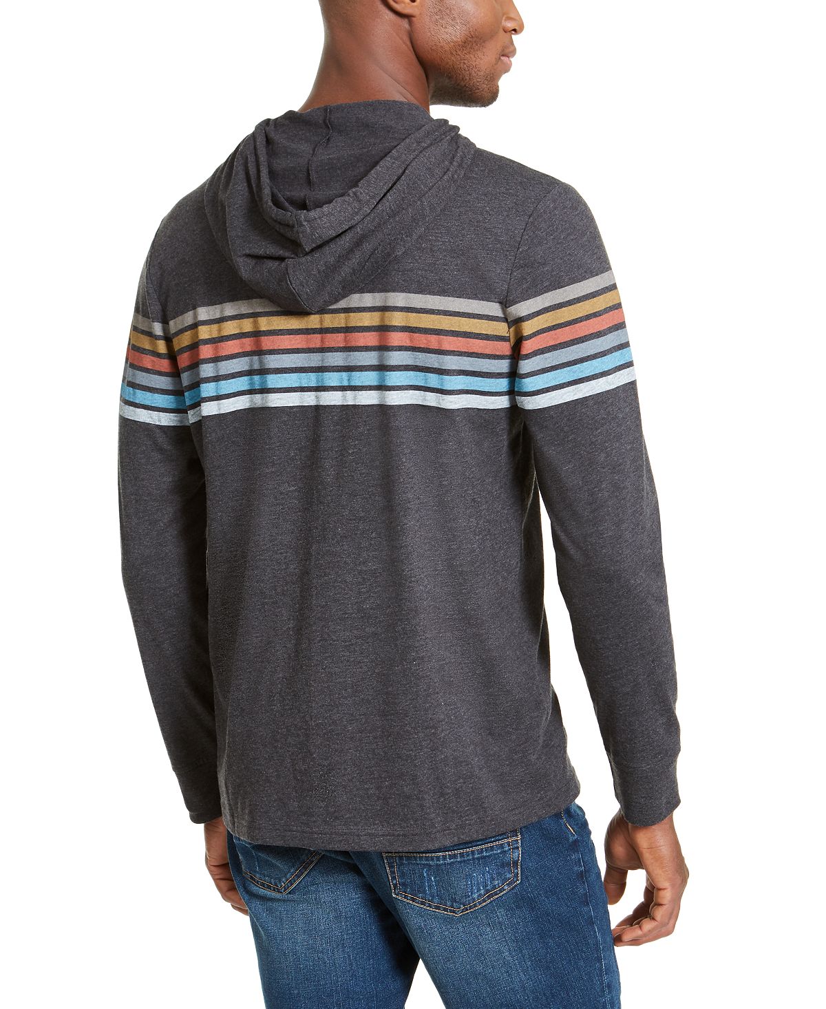 American Rag Men's Chest Stripe Hoodie Black Size XX-Large